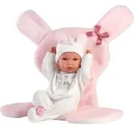 Llorens: Bambola Bimba 35 cm con sacco nanna rosa con coniglietto