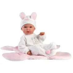 Llorens: Bambola Bimba 35 cm con sacco nanna rosa con coniglietto immagine 2
