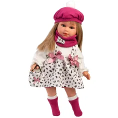 Llorens: Bambola Carla da 40 cm con cappello rosa e borsetta alla moda immagine 3