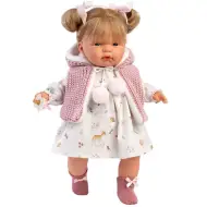 Llorens: Bambola Joelle di 38 cm con suono in abito con cerbiatto