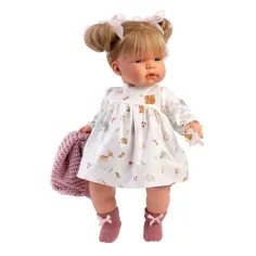 Llorens: Bambola Joelle di 38 cm con suono in abito con cerbiatto immagine 2