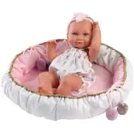 Llorens: Bambola neonato Nica 40 cm con vestito a tema gelato e culla