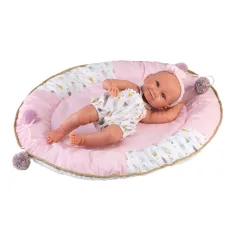 Llorens: Bambola neonato Nica 40 cm con vestito a tema gelato e culla immagine 3