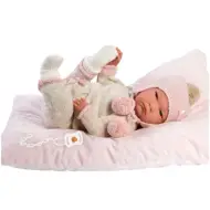 Llorens: Bambola neonato realistico edizione limitata Reborn con abito con pon pon 42 cm