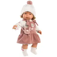 Llorens: Bambola piangente Carla di 42 cm con cappellino e ciuccio