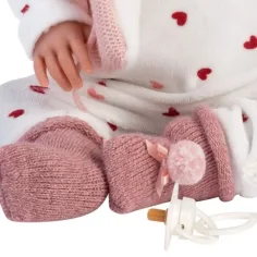 Llorens: Bambola piangente Tina di 44 cm con gilet rosa con cappuccio immagine 3