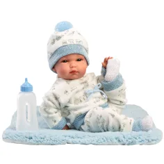 Llorens: Bimbo, bambola neonato da 35 cm con biberon e coperta immagine 2