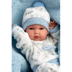 Llorens: Bimbo, bambola neonato da 35 cm con biberon e coperta immagine 3