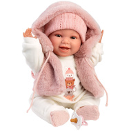 Llorens: Chloe, bambola che piange da 38 cm con gilet rosa