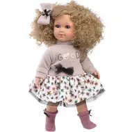 Llorens: Elena bambola con abito floreale in tulle, capelli ricci biondi, 35 cm