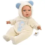 Llorens: Enzo bambola con tutina con orecchie da orso e ciuccio 42 cm