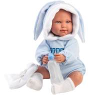 Llorens: Lino, bambola piangente da 45 cm in vestito con orecchie da coniglio