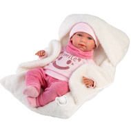 Llorens: Mimi, bambola che piange da 42 cm con portabebè bianco