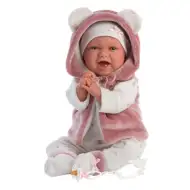 Llorens: Mimi, bambola neonato femmina con funzione di risata, 42 cm