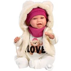 Llorens: Mimi, bambola piangente da 42 cm in set Love Bear con orsacchiotto immagine 4