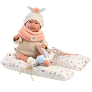 Llorens: Mimi bambola piangente di 42 cm con cappello con orecchie e cuscino