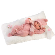 Llorens: Nica, bambola neonata da 40 cm con biberon e cuscino.