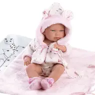 Llorens: Nica bambola neonata di 40 cm con fasciatoio rosa, ciuccio e 4 diversi vestiti