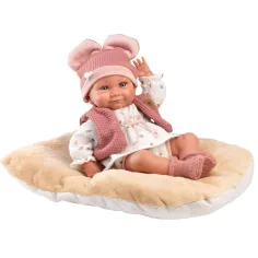 Llorens: Nica bambola neonata femmina con cuscino morbido 38cm immagine 2
