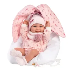 Llorens: Nica bambola neonato di 40 cm con seggiolino a forma di coniglio immagine 3