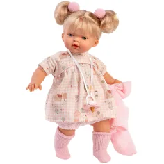 Llorens: Roberta, bambola da 33 cm con ciuccio, vestita con un cardigan rosa. immagine 2