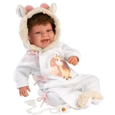 Llorens: Tala Sonrisas bambola neonato da 44 cm con suoni in abito con giraffa immagine 3