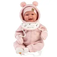 Llorens: Tala Sonrisas bambola neonato da 44 cm con suoni in tutina rosa