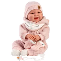 Llorens: Tala Sonrisas bambola neonato da 44 cm con suoni in tutina rosa immagine 2