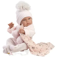 Llorens: Tina neonato in set rosa con copertina e ciuccio 43cm immagine 4