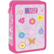 Luna: Astuccio a due piani Must Team Good Vibes con smiley, completo di accessori