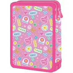 Luna: Astuccio a due piani Must Team Good Vibes con smiley, completo di accessori immagine 2