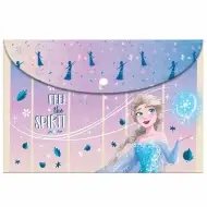 Luna: Cartella portadocumenti in plastica con bottoni di Frozen, formato A4