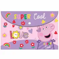 Luna: Cartella portadocumenti in plastica con bottoni di Peppa Pig, formato A4