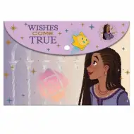 Luna: Disney Wish - Cartella portadocumenti in plastica con bottoni a pressione formato A4