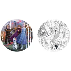 Luna: Frozen 2 - Puzzle rotondo 2 in 1 da 150 pezzi da colorare immagine 2