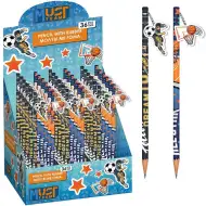 Luna: Matita grafite con gomma con motivo maschile, disponibile in due varianti, 1 pezzo