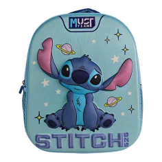 Luna: Must Team 3D Stitch zainetto per lasilo arrotondato con fantasia spaziale 26x10x32 cm