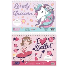 Luna: Must quaderno creativo da colorare con unicorni, adesivi e stencil, disponibile in diverse varianti.