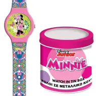 Luna: Orologio analogico da polso con Minnie Mouse in scatola di metallo decorativa