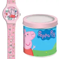 Luna: Orologio analogico rosa di Peppa Pig in scatola di metallo decorativa