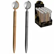 Luna: Penna a sfera blu con mappamondo girevole, disponibile in 2 varianti, 1 pezzo