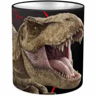 Luna: Portapenne da tavolo in metallo a forma di cilindro con dinosauri di Jurassic World 10x11cm
