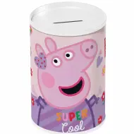 Luna: Salvadanaio cilindrico in metallo di Peppa Pig 10x15 cm