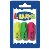 Luna: Set di 3 mini evidenziatori colorati