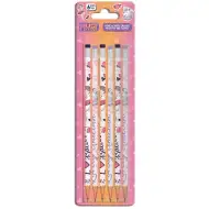 Luna: Set di 6 matite con gomma per ragazze