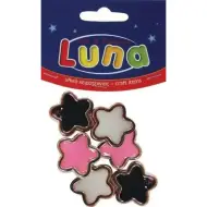 Luna: Set di 6 stelle di plastica, 20 mm