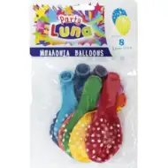 Luna: Set di 8 palloncini colorati con motivo floreale