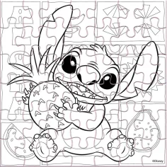 Luna: Stitch puzzle da 42 pezzi da colorare immagine 3