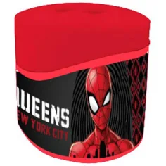 Luna: Temperino a due fori con contenitore in plastica degli Avengers con motivo di Spider-Man 1 pezzo immagine 2