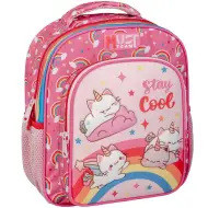 Luna: Zaino per lasilo a 2 scomparti rotondi Team unicorni gattini, 27x10x31 cm